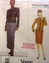 2017 Vogue UNGARO FIT PANEL SHORT JACKET, SKIRT LENGTHS PATTERN 8-18 2 sizes choice